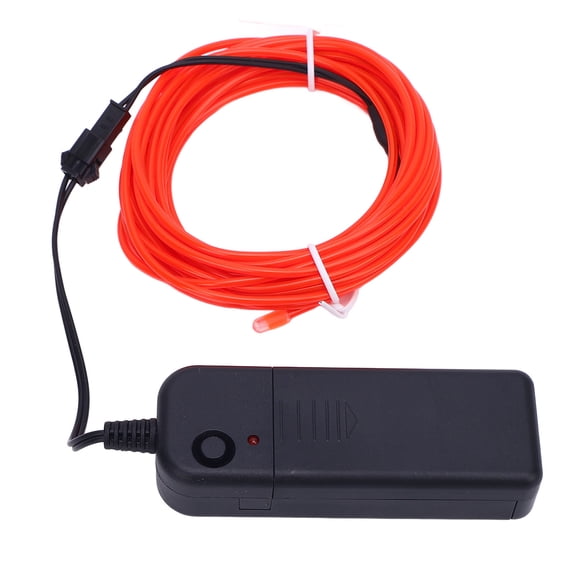 LAZIOEGR 2Pcs EL Wire Red 16.4ft / 5m 360 Degree Cuttable Glowing Rope Lights for Parties All Hallows Day Decoration, Portable Battery Pack Neon Strips