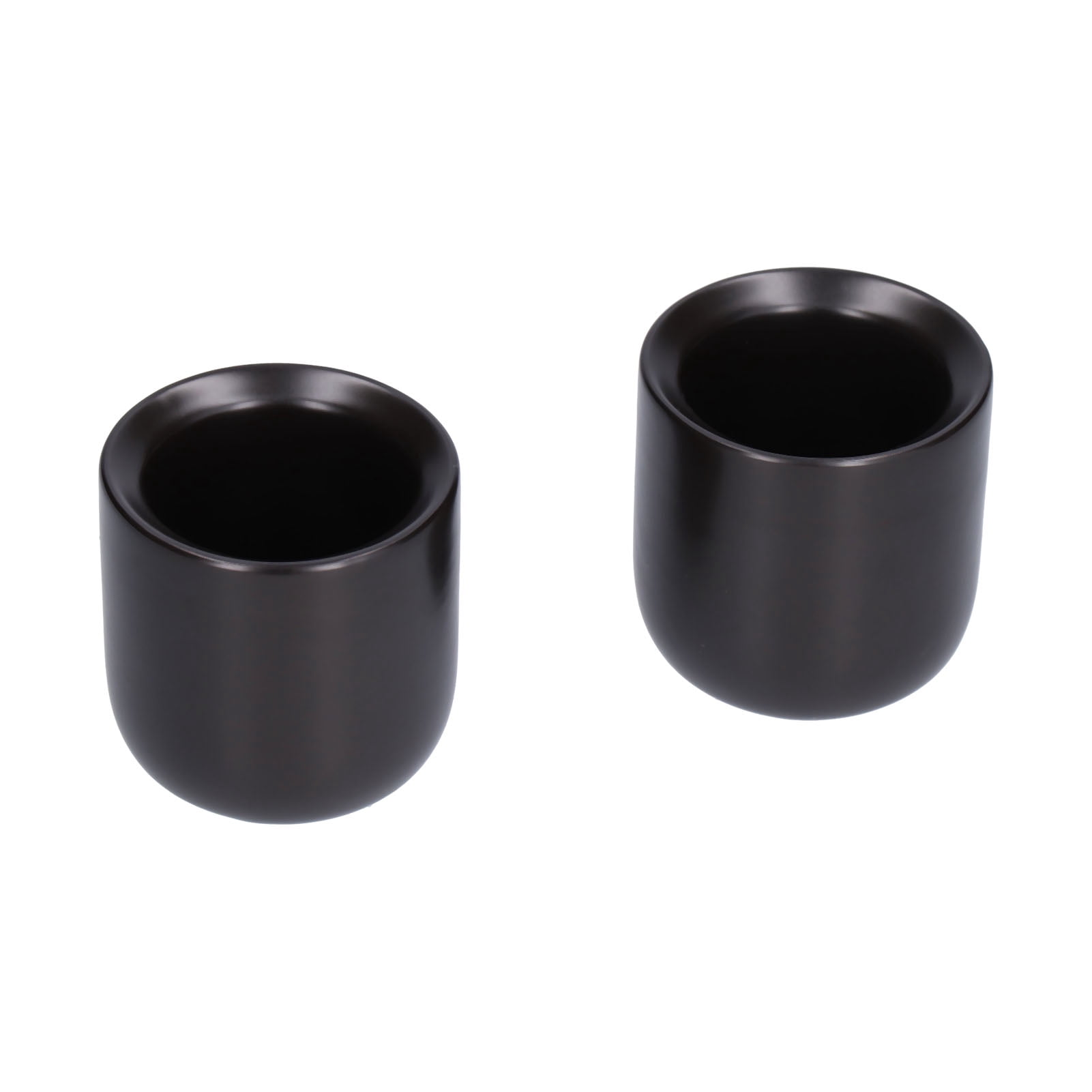 LAZIOEGR 2Pcs Matte Black Bevel Ceramic Coffee Cup 100ml / 3.4 oz Thickened Hand Made Espresso Mug for Home Office Restaurant