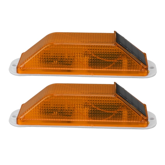 LAZIOEGR 2pcs Solar Strobe Warning Light LED Warning Lamp High Bright Waterproof Light Control Flashing Beacon Barricade Construction Safety Traffic Light Yellow