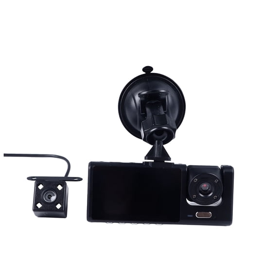 LAZIOEGR 3 Channel Dash Cam, 170 Degree Front and Rear Driving Recorder, Night Vision Parking Monitor