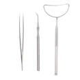 thumbnail image 1 of LAZIOEGR 3-Piece False Eyelash Applicator Lash Lift Tools Stainless Steel Eyelash Separator Mirror Tweezers Set for Professional Lash Extension Makeup Cosmetics Silver, 1 of 9