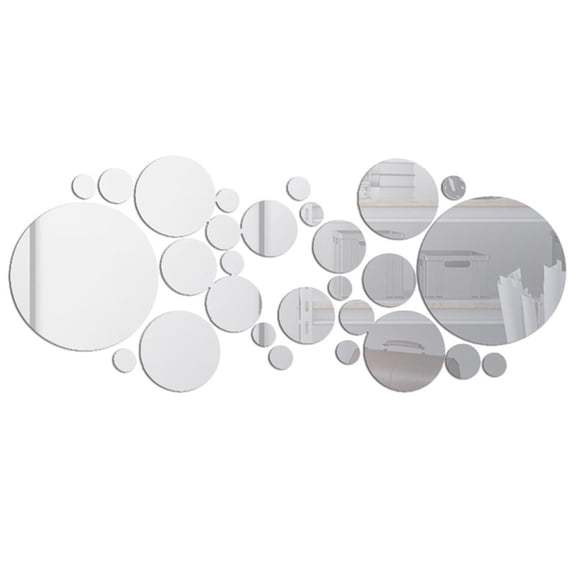 LAZIOEGR 30Pack Lightweight Acrylic Mirror Wall Stickers Removable, Round Circle Decals for Home, Office, Kids Rooms, Living Rooms & Bathrooms