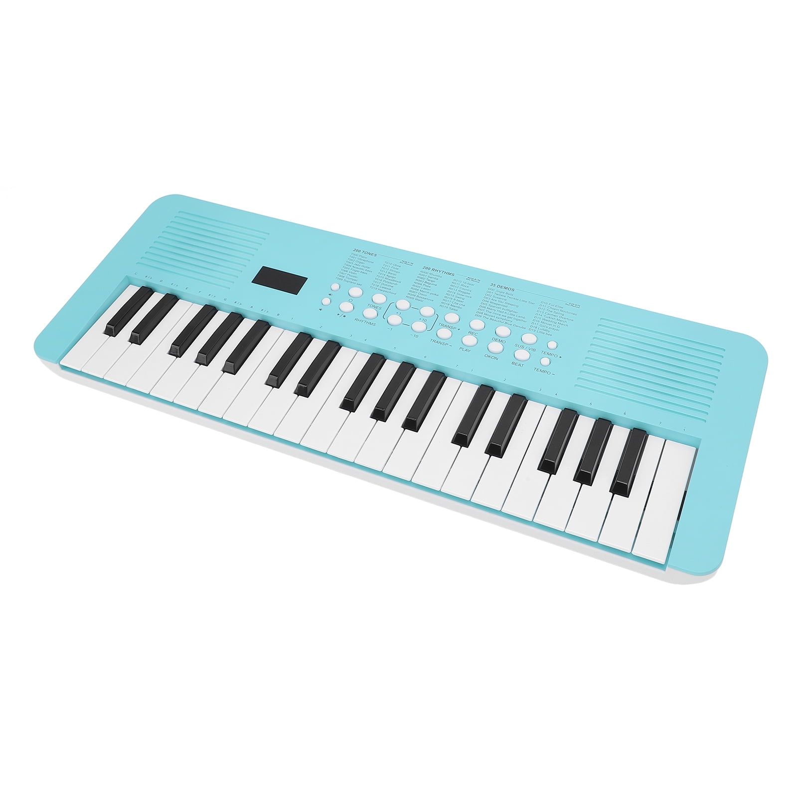 LAZIOEGR 37 Key Electronic Keyboard Digital Piano with Microphone, 200 Tones 200 Rhythms 35 Demos, Portable Musical Instrument Gift, Blue
