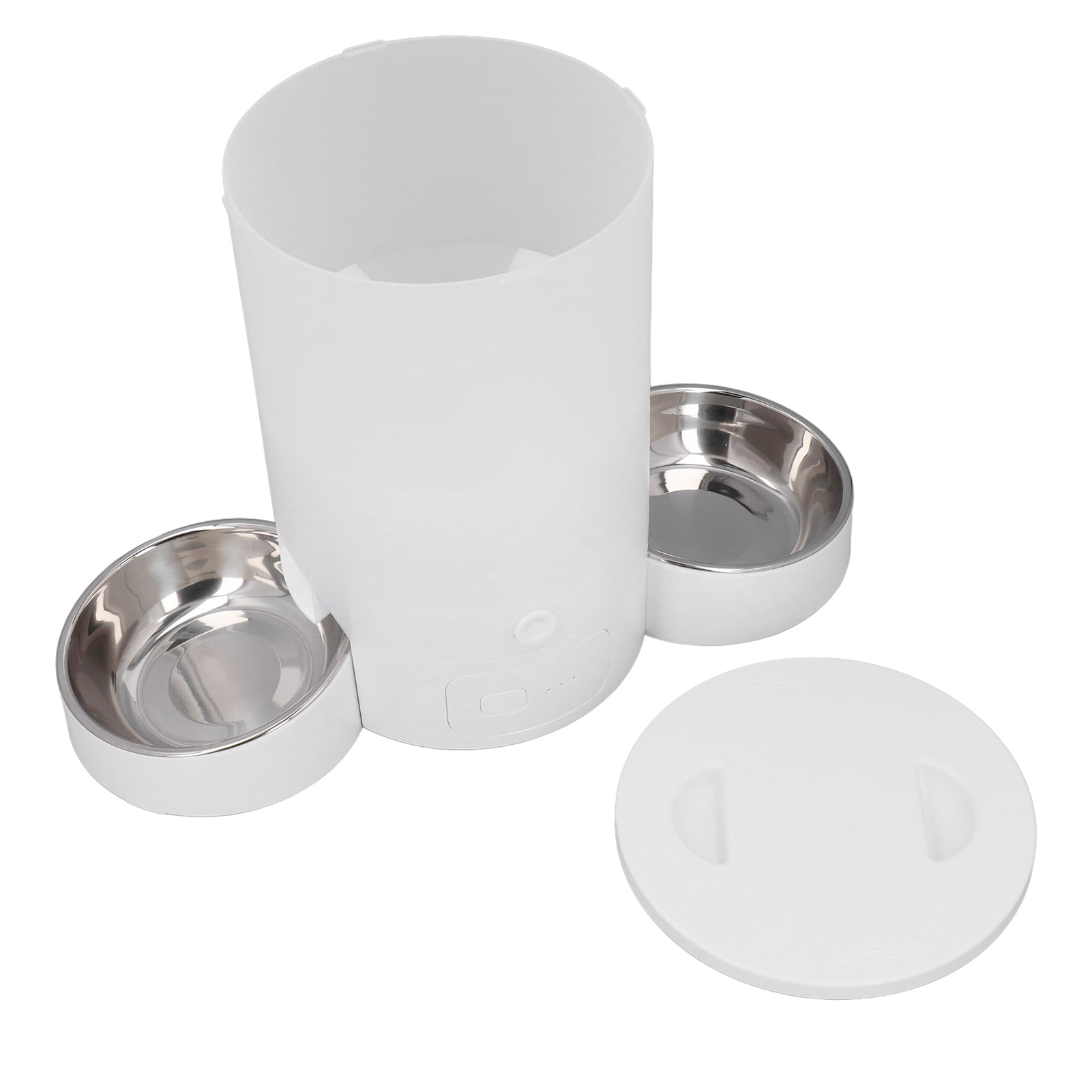 LAZIOEGR 3L Smart Automatic Pet Feeder for Dogs & Cats, Wi-Fi Enabled Timed Food Dispenser for Two Cats, Portion Control, Voice Recording, Dual Bowls, White (11.42 inches / 29 cm)