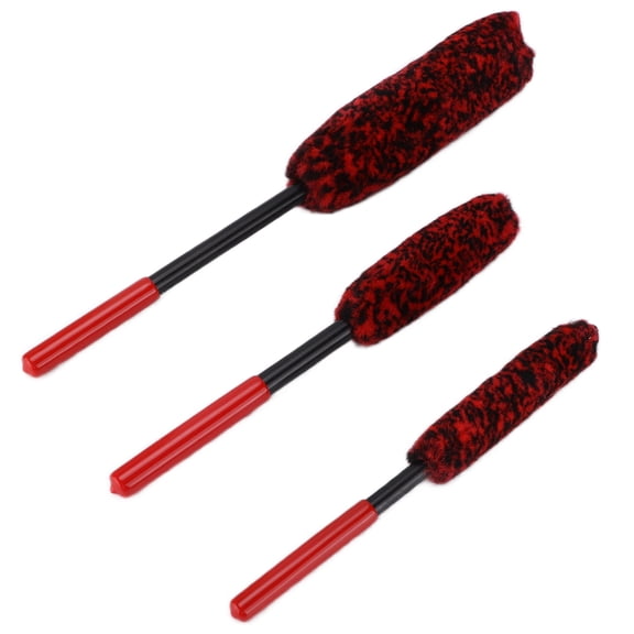 LAZIOEGR 3Pcs Detailing Brush Wheel Hub Scrub Cleaning Tool for Car Motorcycle Bicycle Rims 11.8 in / 30 cm