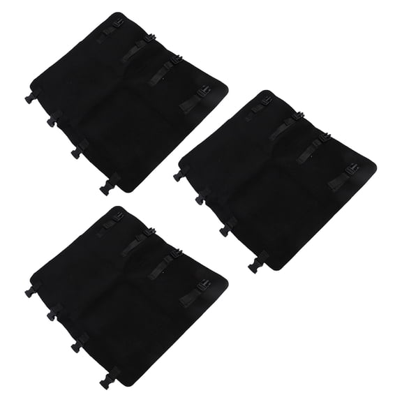 LAZIOEGR 3Pcs RV Step Covers 22 x 20 Inches / 55.8 x 50.8 cm Black RV Step Rug Carpets for Curved Foot Ladder Manual Electrical Radius Stair Anti-Slip Mat
