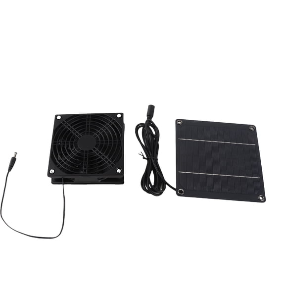 LAZIOEGR 3W Solar Panel Mini Single Fan Kit Weatherproof for Small Chicken Coops Greenhouses Sheds and Pet Houses (5.91 inches / 15.0 cm)