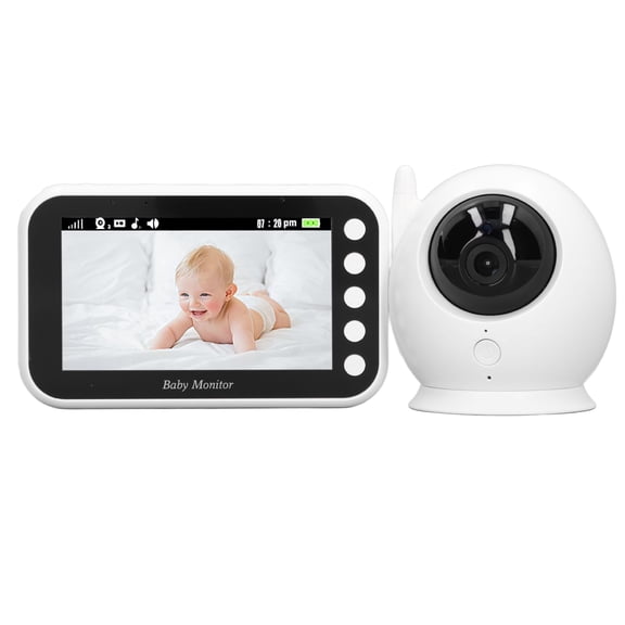 LAZIOEGR 4.3 inches / 10.9 cm Video Baby Monitor 360 Degree Rotation 8 Lullabies Night Vision Two Way Talk System US Plug