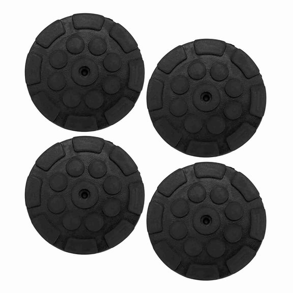 LAZIOEGR 4 Pcs Heavy Duty Round Rubber Arm Pads for Auto Jacking Lift, Universal Floor Lifting Jack Accessories for Frame Rail Pinch Weld Protection, Black (5.9 inches / 15 cm)