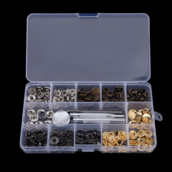LAZIOEGR 40 Sets Metal Snap Fasteners Press Studs Popper Buttons with Setting Tool Kit for Clothes Sewing Crafts Leather DIY Projects, 10mm / 0.39 inches, Assorted Colors