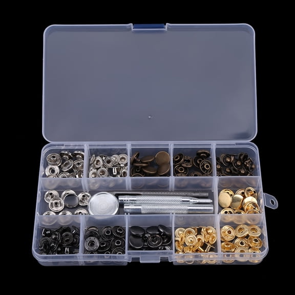 LAZIOEGR 40 Sets Metal Snap Fasteners Press Studs Popper Buttons with Setting Tool Kit for Clothes Sewing Crafts Leather DIY Projects, 12mm / 0.47 inches, Assorted Colors