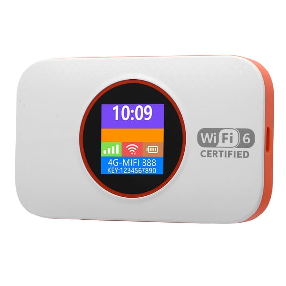 LAZIOEGR 4G LTE Mobile WiFi Router Lockless WiFi 6 300Mbps SIM Slot Portable Hotspot Device up to 10 Users White (3.86 x 2.32 x 0.71 in / 9.8 x 5.9 x 1.8 cm)