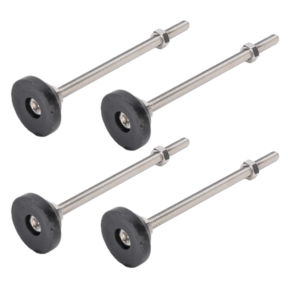 LAZIOEGR 4PCS Black Round Furniture Leveling Feet, 3.94 inches / 100mm Adjustable Height Risers for Tables, Chairs, Workbenches and Shelving (22 lbs Capacity)