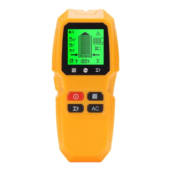 LAZIOEGR 5 in 1 Multifunction Electronic Stud Finder Wall Scanner Wood Metal AC Wire Detector Electrician Heavy Duty Sensor Tool with LCD Display Yellow