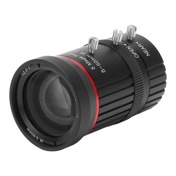 LAZIOEGR 5-50mm 5MP Camera Zoom Lens C Mount Manual Aperture High Definition for Industrial Camera, Black