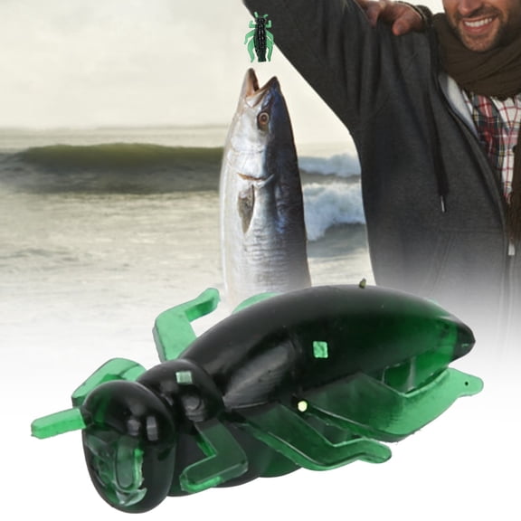 LAZIOEGR 5-Pack 0.9 Inches / 2.3 cm Soft Cricket Baits Simulation Insect Fishing Lures for Freshwater Carp Bass Fly Fishing Dark Green Fake Artificial Bait Tackle Accessories