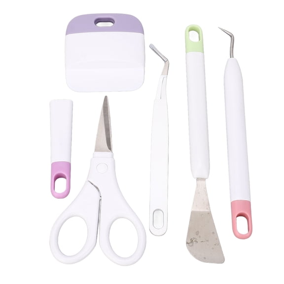 LAZIOEGR 5-Piece Craft Vinyl Weeding Tool Set with Tweezers, Scraper, Spatula, Scissor, and Scissor Cover for DIY Crafts, Cameo Lettering, and Scrapbooking (Length: 8.27 inches / 21 cm)
