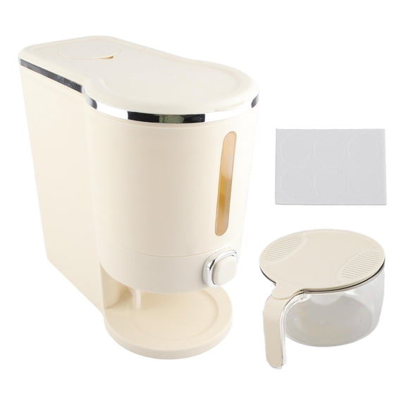 LAZIOEGR 5‑kg Creamy White Rice Storage Bucket – Bugs‑Proof, Damp‑Proof, Push‑to‑Dispense Design, 10‑lb Capacity, Freshness‑Sealed, Multi‑Use Food Bin