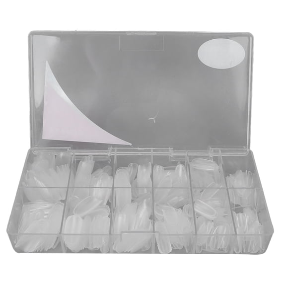 LAZIOEGR 504pcs Extra Long Transparent False Nail Tips Frosted Oval Full Cover, Easy Trim, Paint & Glue, Ideal for DIY & Salon Use