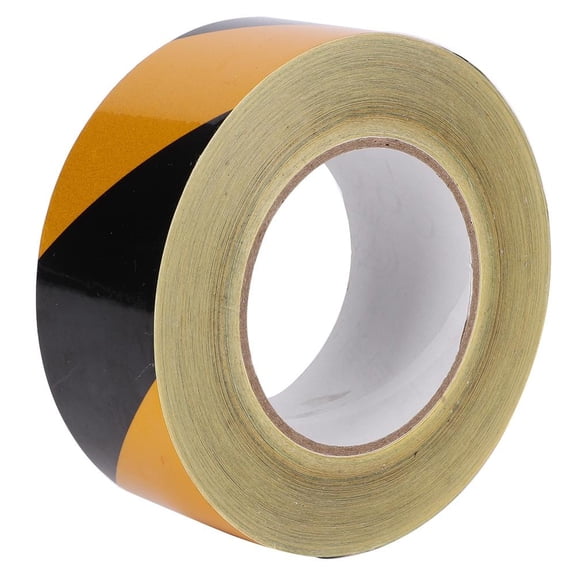 LAZIOEGR 50mm x 46m BlackYellow Reflective Safety Tape  Waterproof, HighAdhesion PVC Warning Tape for Roads, Trucks & Construction