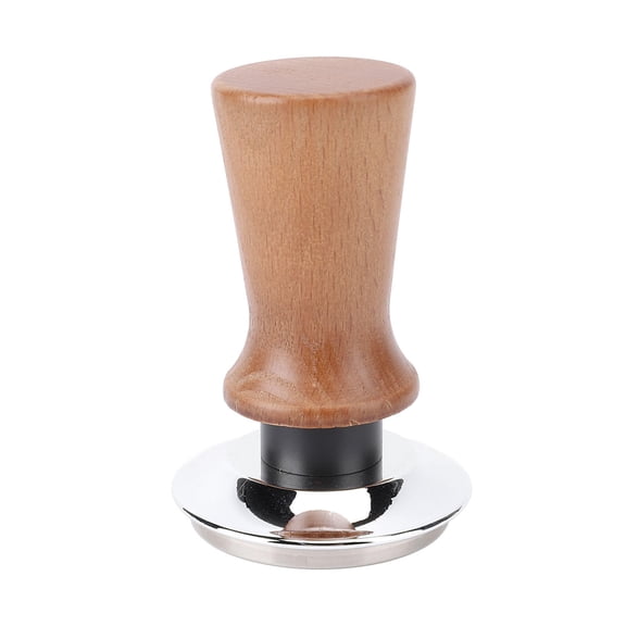 LAZIOEGR 58mm Stainless Steel Coffee Tamper with Solid Wood Handle – Flat Bottom, Constant Force, Durable & Stylish for Home & Coffee Shop Use
