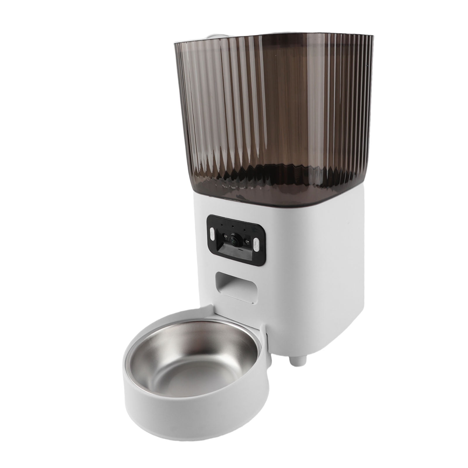 LAZIOEGR 5L Automatic Pet Feeder Smart Cat Dog Food Dispenser Stainless Steel Single Bowl with Camera 1080P WiFi App Control (9.84 x 7.87 inches / 25 x 20 cm)
