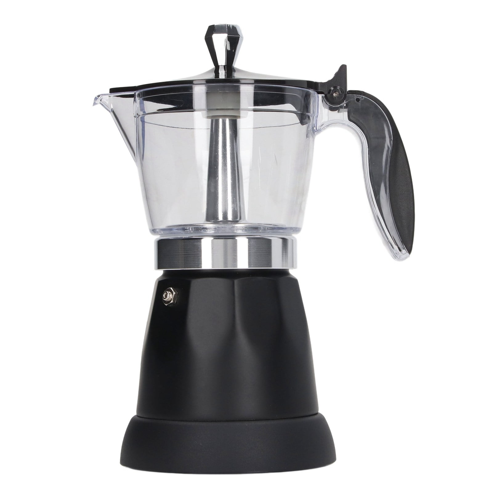 LAZIOEGR 6 Cup 300ML Electric Espresso Maker, Portable Transparent Top Italian Coffee Pot Machine, Aluminum Boiler, 220-240V EU Plug, Ideal for Home Kitchen and Office Use