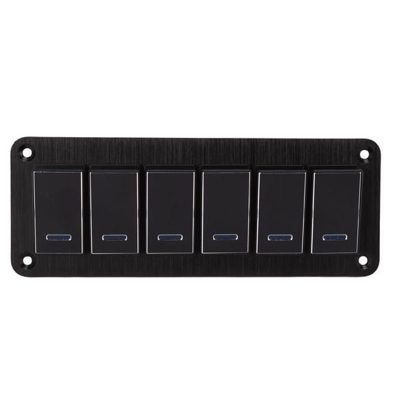 LAZIOEGR 6 Gang Waterproof Toggle Switch Panel DC 12V-24V Pre-Wired for RV Yacht Car Boat Marine (7.87 inches / 20 cm)