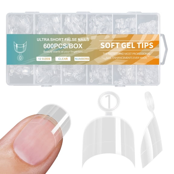 LAZIOEGR 600 Pcs Extra Short Matte Seamless Press On Nail Tips Set for DIY Manicure Extensions, Natural No Scratch Fake Acrylic Nails, Beige (9.05 in / 23.00 cm)