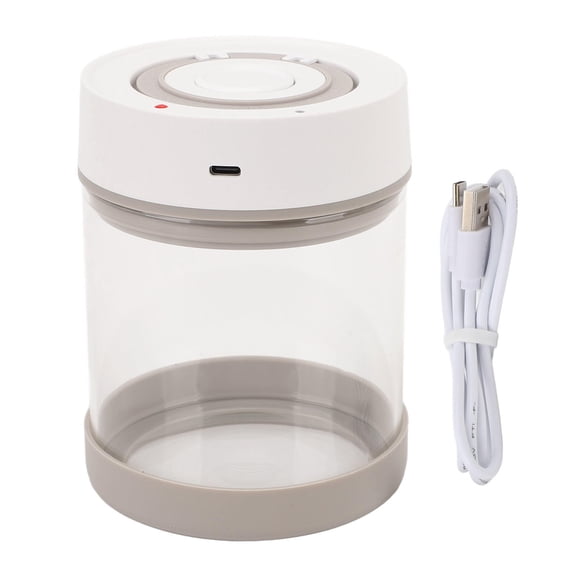 LAZIOEGR 600 ml Electric Vacuum Sealed Glass Jar – Built‑in Battery, Clear Borosilicate, Ideal for Tea, Coffee, Nuts & Snacks