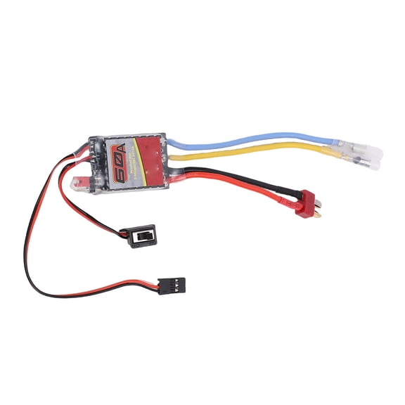LAZIOEGR 60A Brushed ESC Electronic Speed Controller for RC Car Boat, Compatible with 540 550 380 370 Motors, T Plug (1.23 oz / 34.8 g)