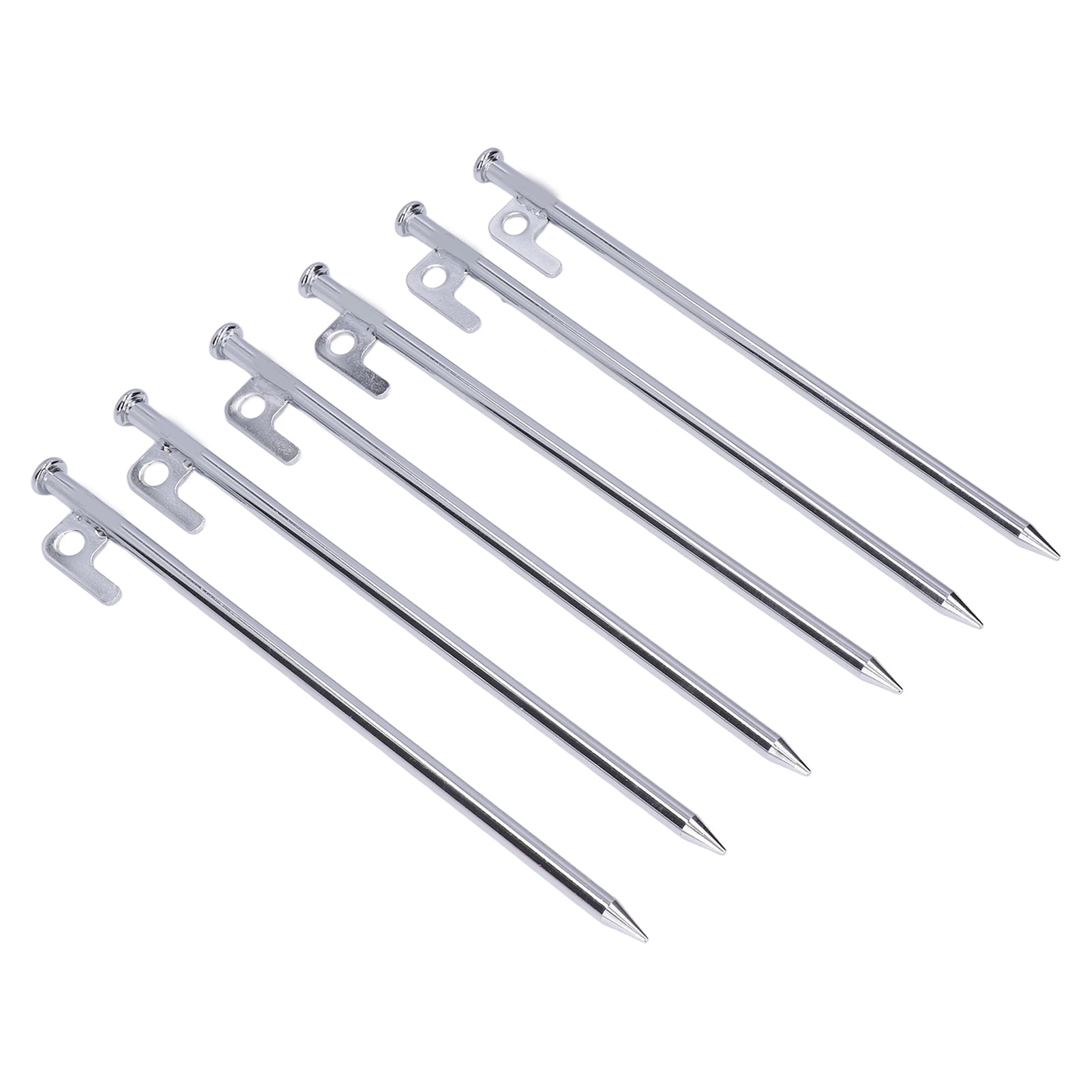 LAZIOEGR 6Pcs Heavy Duty Tent Stakes Pegs 11.8 Inches / 300 mm Carbon Steel Camping Pegs for Outdoor Hiking Backpacking Pitching Tents Anti Dropping Good Fixability Flat Head Design