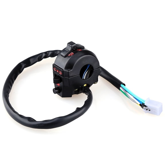 LAZIOEGR 7/8in / 22mm Universal Motorcycle Left Switch Handlebar Control Assembly with Horn Turn Signal Light Hi/Lo Beam Functionality 12V DC Black Finish Weatherproof Replacement Part