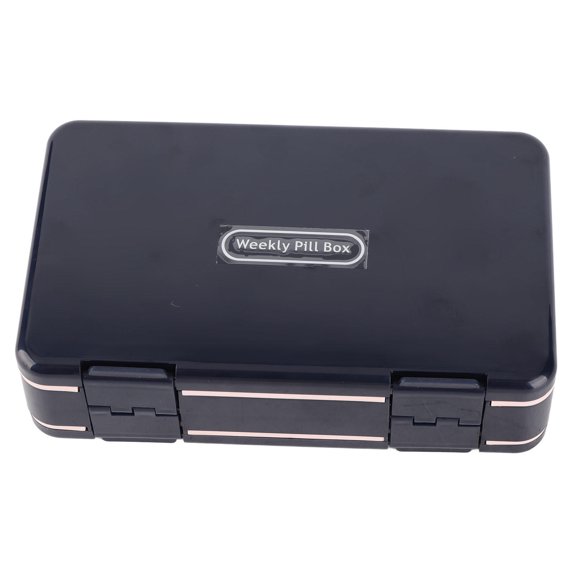 LAZIOEGR 7‑Day Double‑Layer Pill Organizer, 24 Sealed Cells, Easy‑Open, Moisture‑Proof, Blue