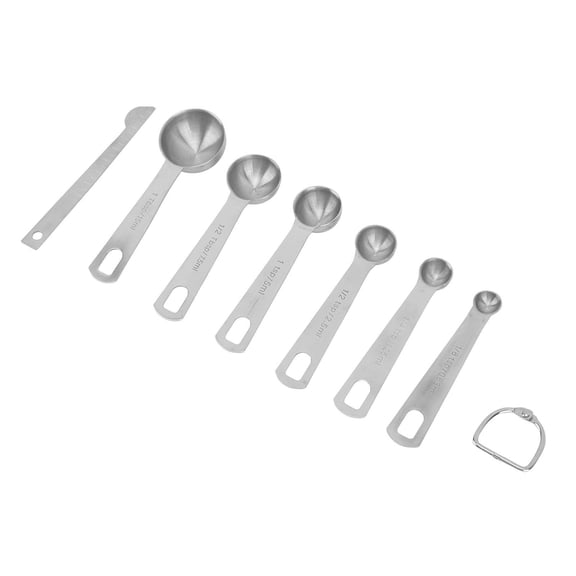 LAZIOEGR 7-Piece Stainless Steel Measuring Spoon Set with Leveler Accurate Baking & Cooking Measuring Tools