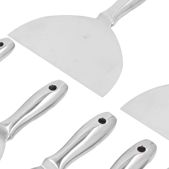 LAZIOEGR 7Piece Stainless Steel Putty Knife Set 1.5 to 8 Durable Drywall, Plaster, Paint Scraper with Ergonomic Handle & Hang Hole