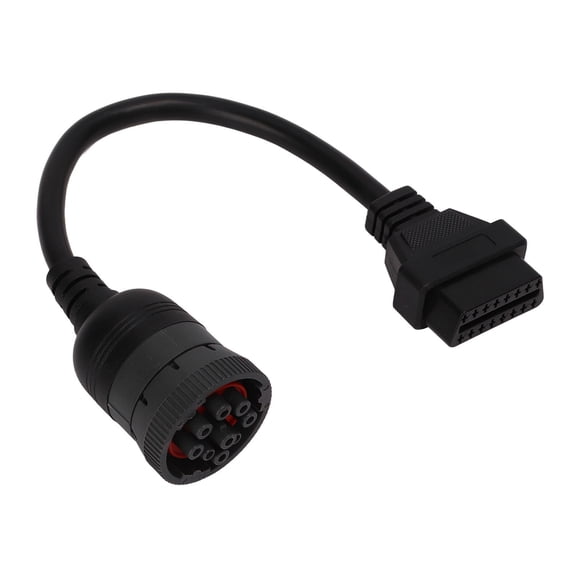LAZIOEGR 9 Pin to OBD2 16-Pin Female Adapter Cable for Truck Diagnostic Tool Connector, Heavy Duty J1939 Interface Extension Cord for Diesel Vehicles and Marine Applications, No Battery Required