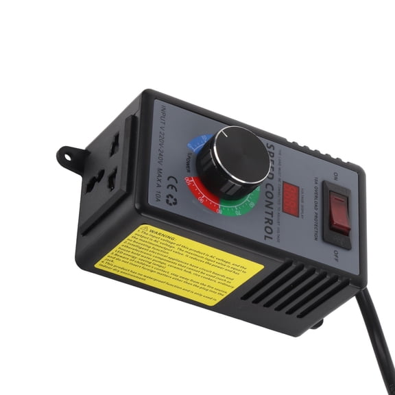 LAZIOEGR AC Motor Speed Controller 0-Output Variable Fan Speed Regulator with Overload Protection 10A 220V for Industrial Equipment (15.00 inches / 38.1 cm) - AU Plug