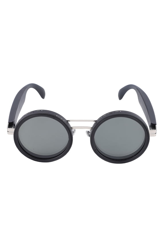 AI Translation Smart Glasses Bluetooth V5.4 Polarized Sunglasses 52MM ND2-400 Lens Waterproof Sweatproof Built-in Speaker Mic Adjustable Tint Silver Frame 7.48 inches / 19 cm