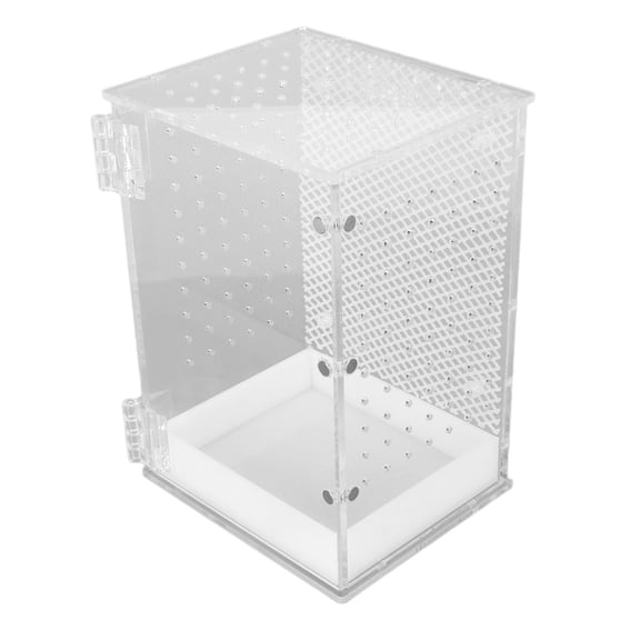 LAZIOEGR Acrylic Reptile Terrarium Tank Clear Habitat Box for Leopard Gecko Tarantula Snail Frog, Small Size 7.48 in / 19 cm