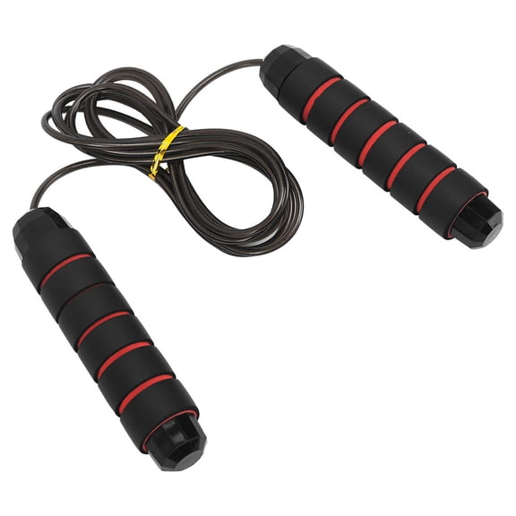 LAZIOEGR Adjustable Thick Steel Wire Jump Rope with Ergonomic Foam Handles, Weighted Skipping Rope for Fitness Cardio Boxing Cross-Training Weight Loss, Portable Gym Equipment, Black