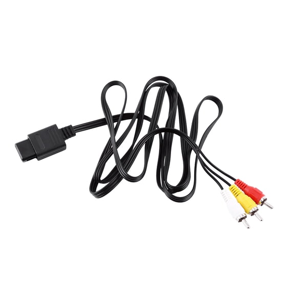 LAZIOEGR Audio TV Video Cord A/V Composite RCA Cable for N64 Nintendo GameCube, Black, 1.8m / 5.91ft Length, 20g / 0.71oz, High Quality Generic Accessory