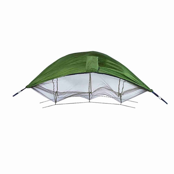 LAZIOEGR Automatic Quick-opening Camping Hammock with Mosquito Net, 102.4 inches / 260 cm, Anti-rollover 210T Nylon, Light Army Green