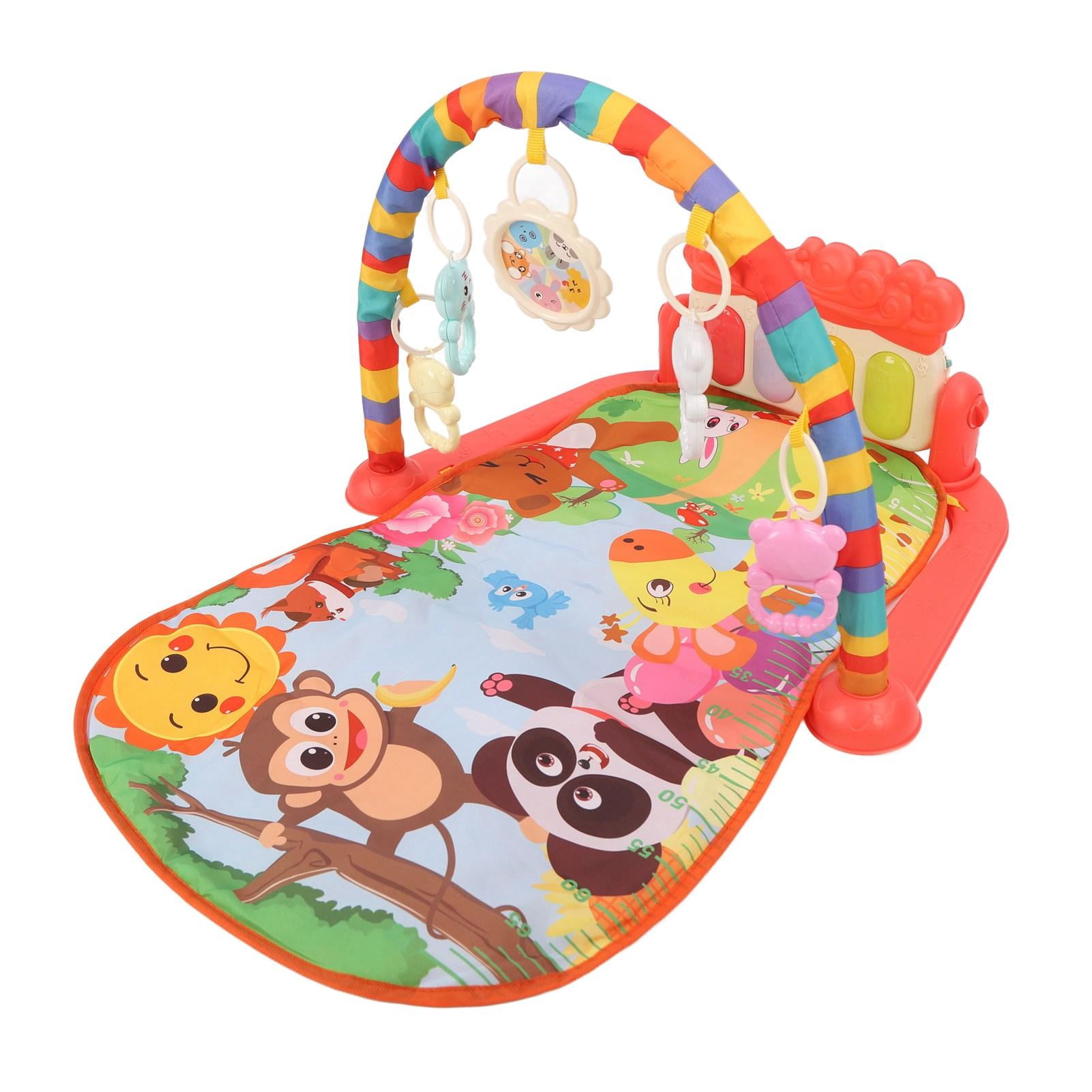 LAZIOEGR Baby Kick Piano Infant Mat with Forest Animal Pattern, Music Light Gym, Rattle, Soft Foam & Hand‑Eye Coordination