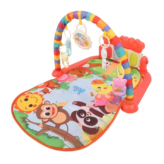 LAZIOEGR Baby Kick Piano Infant Mat with Forest Animal Pattern, Music Light Gym, Rattle, Soft Foam & HandEye Coordination