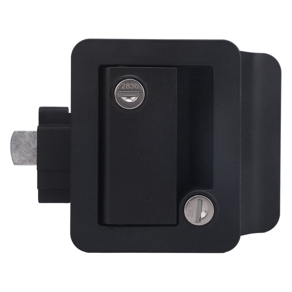 LAZIOEGR Black RV Door Lock with Paddle Deadbolt, Heavy-Duty Entry Door Latch Handle Knob Assembly for Camper, Enclosed Trailer and Cargo Hauler (HL-1029-BK)