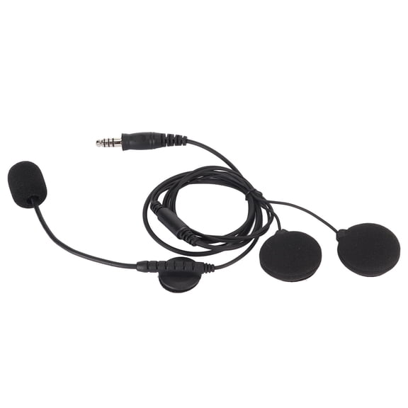 LAZIOEGR Black Tactical Motorcycle Full Face Helmet Earpiece Mic With 7.1mm Plug Two Way Radio Walkie Talkie Headset Microphone Compatible With U94 PTT Comm Gear 0.28 inches / 7.1 mm Connector System