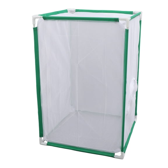 LAZIOEGR Butterfly Hibernation Box & Insect Habitat Mesh Cage, 15.75x15.75x23.62in (40x40x60cm) Plant Landscape Enclosure with Fiber Tube Frame, Green/White
