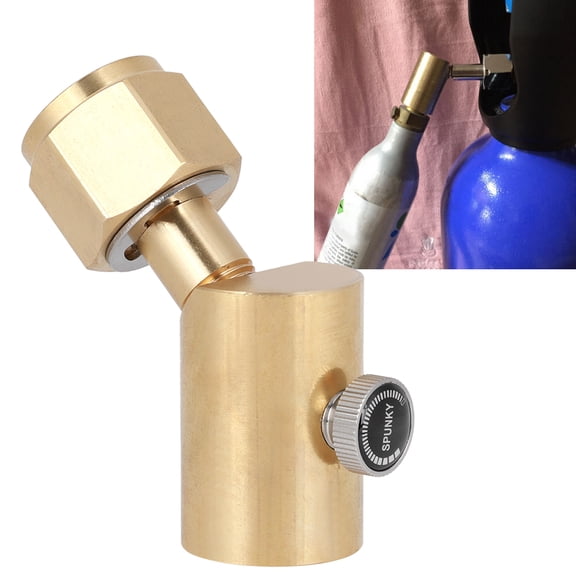 LAZIOEGR CGA320 Elbow CO2 Soda Filling Refill Adapter With Release Valve Compatible With SodaStream And Soda Club Drinkware Systems, Solid Brass Construction, 5.51 inches / 14 cm Length