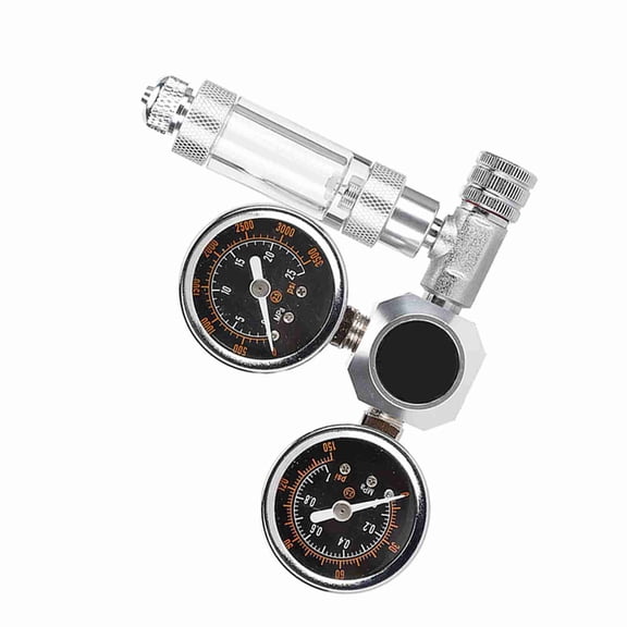 LAZIOEGR CO2 Regulator Aquarium Dual Gauge Display with Bubble Counter, 6.7 inches / 17 cm, G5/8 Interface